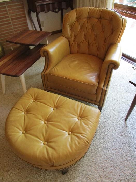Vintage Dayton's leather arm chair and ottoman