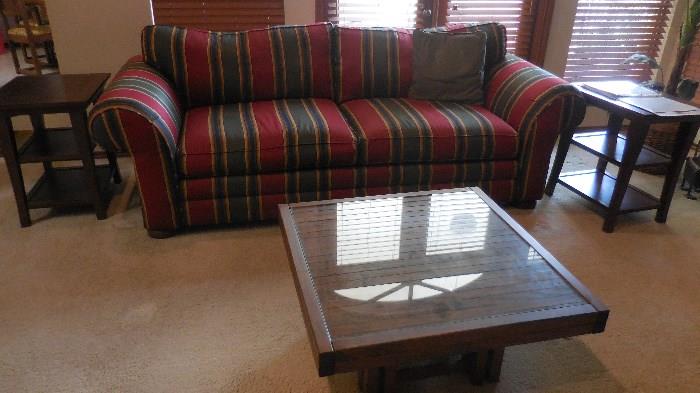 couch, coffee table, 2 side table