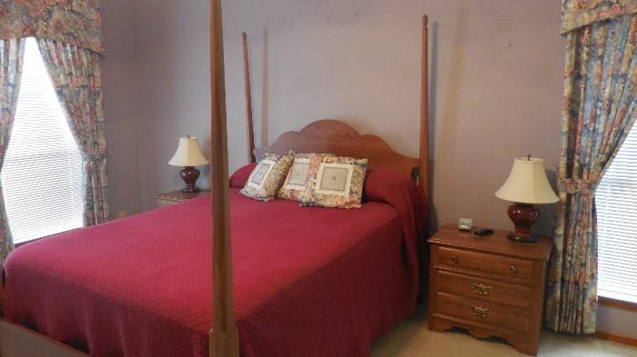 queen size bed, night stand all by Thomasville, lamps