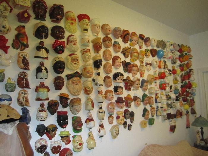 WHOLE WALL OF STRING HOLDERS