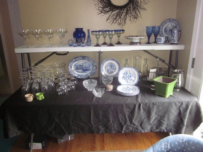 Crystal China, Tiffany Crystal, blue willow, plate