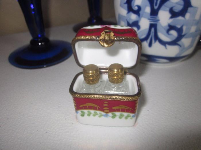 Limoges Box, with bottles, miniature