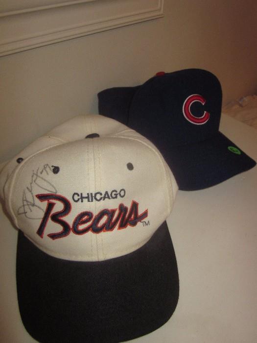 Chicago Bears hat, signed 