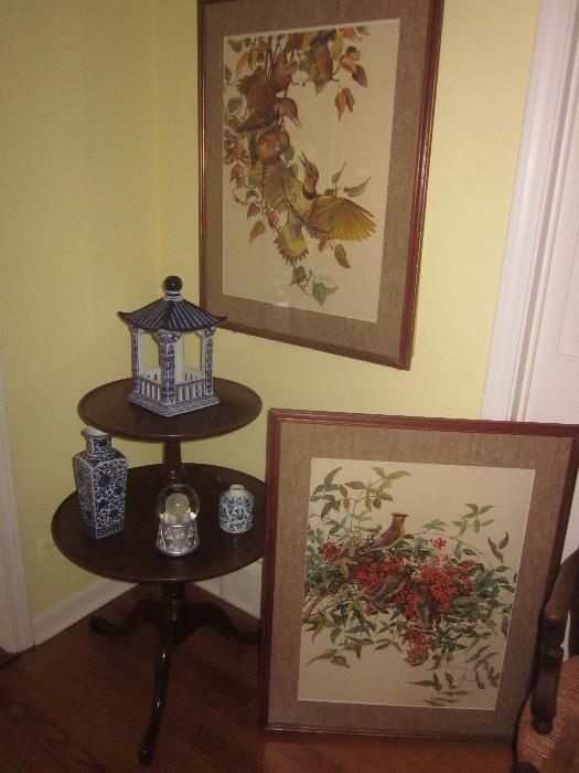 Botanical prints, Two tier table