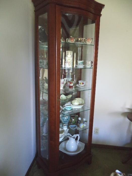 Bow Front Lighted Curio Cabinet 