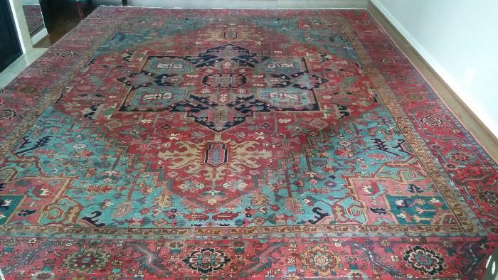 10' x 14' antique Persian Serapi, 100% wool