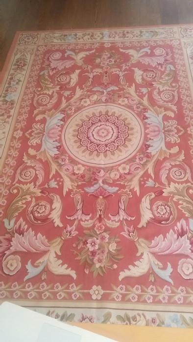 6' x 9' handwoven Aubusson rug, 100% wool