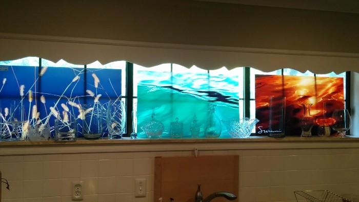 Glass Panels of Marilyn Suriyani's work - 8 to choose from