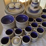 Pfaltzgraff Ceramics Blue & White 4-pc Setting for 12 ++