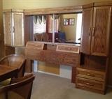 Oak Headboard w Tons of Storage