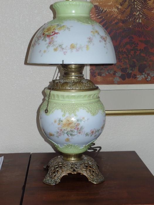 Antique Oil Lamp professionally converted to electrical