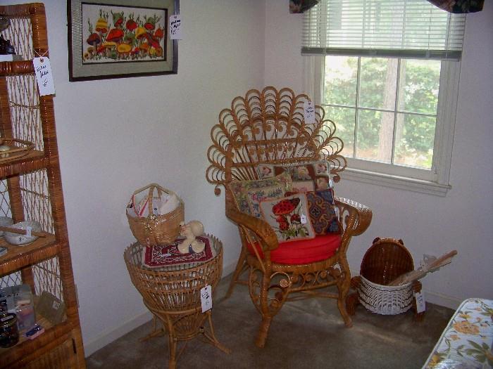 wicker chair and side table come check it out..! 