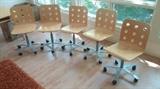 Maple desk or work table chairs on casters