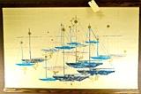 Mid Century Nautical Wall Art Hanging Textile