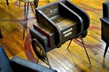 Artist signed Industrial WTF Side Table