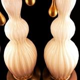 Italian Murano Hollywood Regency Table Lamps