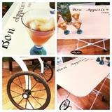 Vintage folding metal bar cart