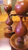 Handturned walnut candlestands
