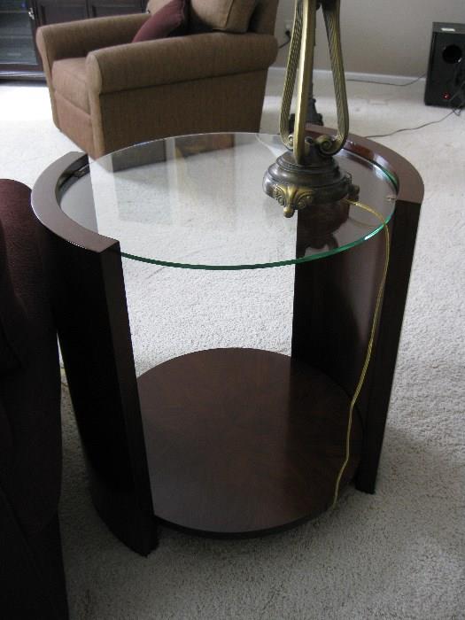 glass top round table