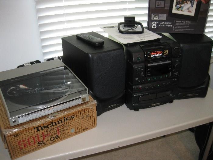 Pioneer Stereo System and Technics Turntable
