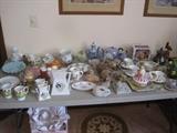 There are tables of Collectible Porcelain and 9 Bookcases full of Collectible Porcelain