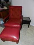 leather chair and ottoman