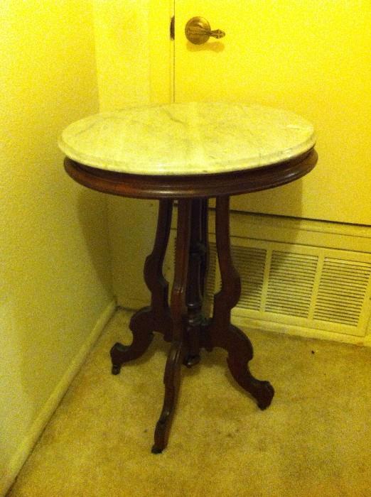 Victorian table with marble top