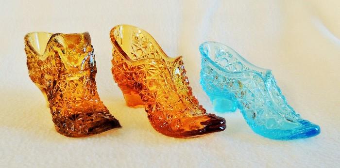 Fenton glass shoes / slippers