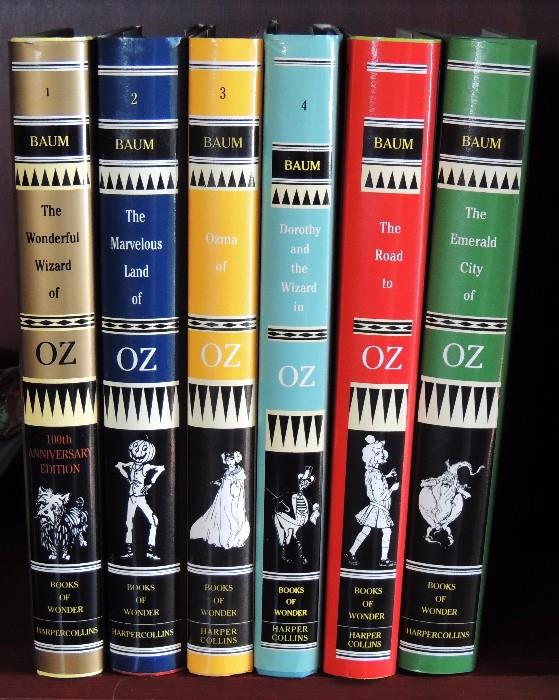 Frank Baum's "Oz" series; these are the first six (the "original Oz series") books, in the acclaimed Books of Wonder first-edition facimilie first edition printings