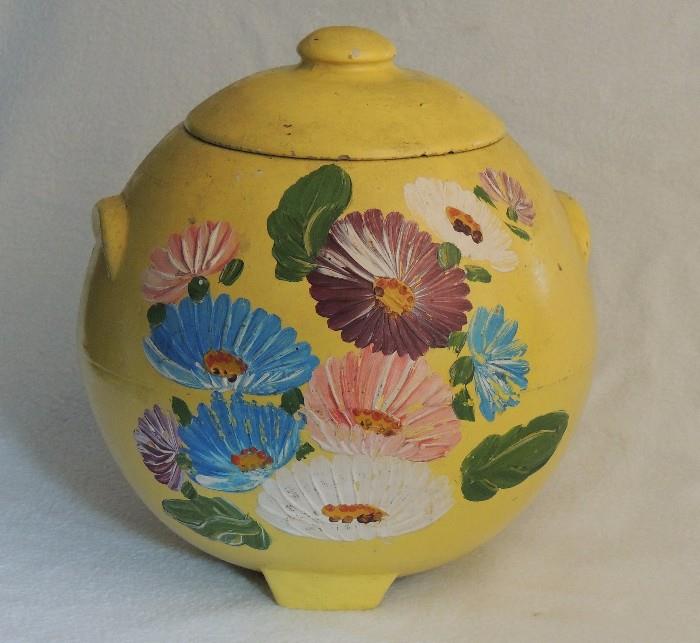 Ransburg vintage hand-painted stoneware : yellow / asters pattern