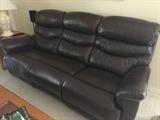 Leather Lazy Boy sofa with 2 recliners .. like new