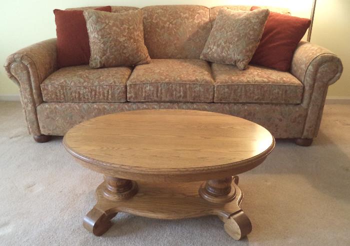 Like New Queen Sofa Bed & Oval Accent Table