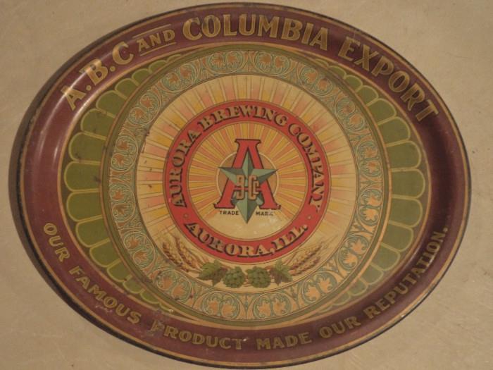 A.B.C. and Columbia Export Brewery Advertising Tray 