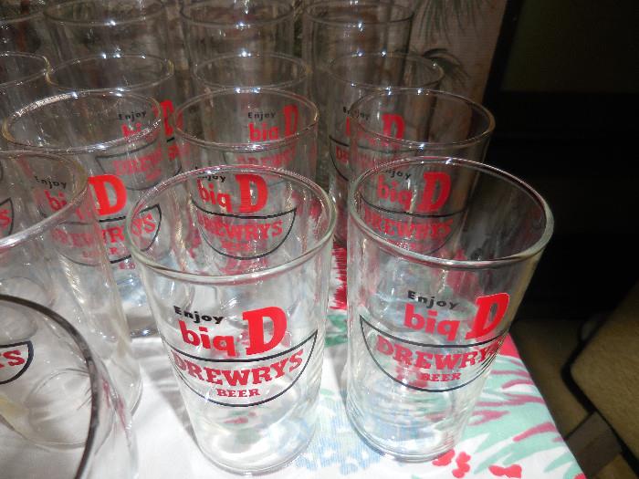 Vintage BIG D Brewery's small glassware