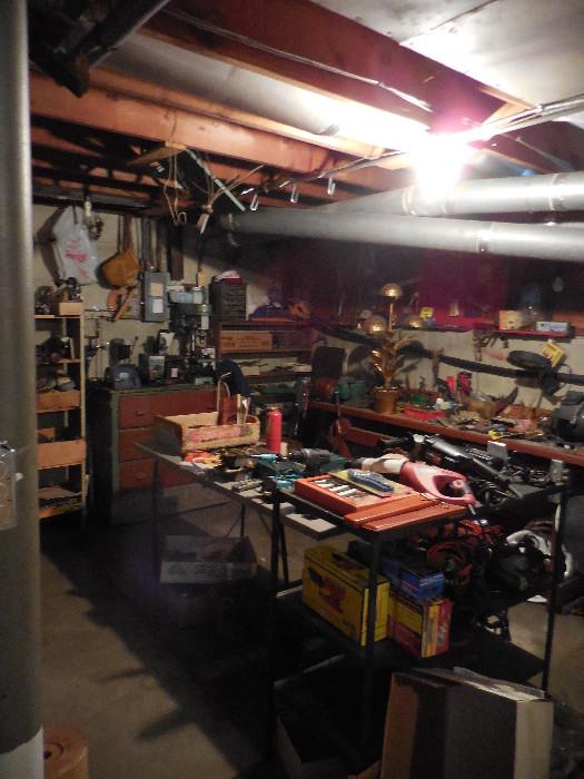 Other side of BASEMENT..TOOLS..CAR PARTS!!