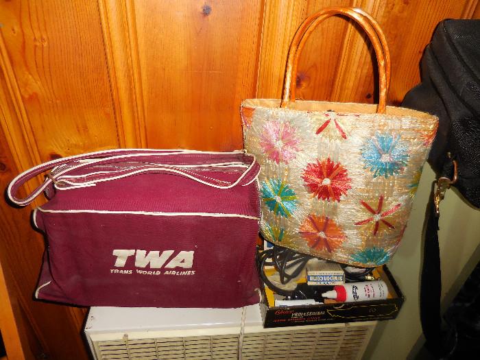 Upstairs 1 room..jammed some vintage stuff..featuring TWA travel bag