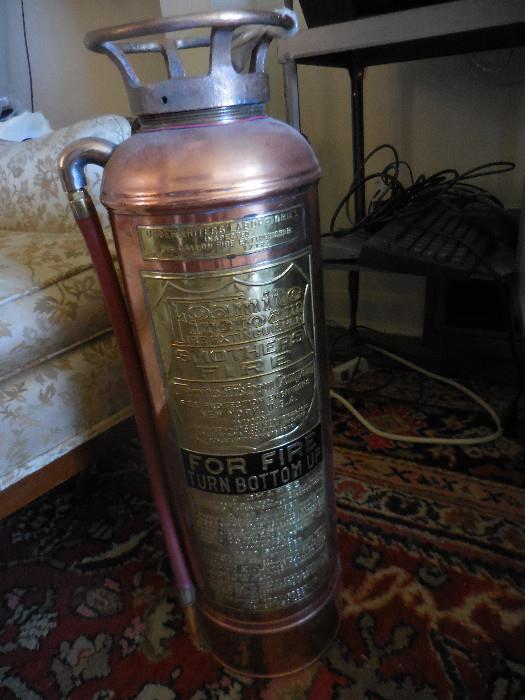 Vintage copper Fire Extinguisher 