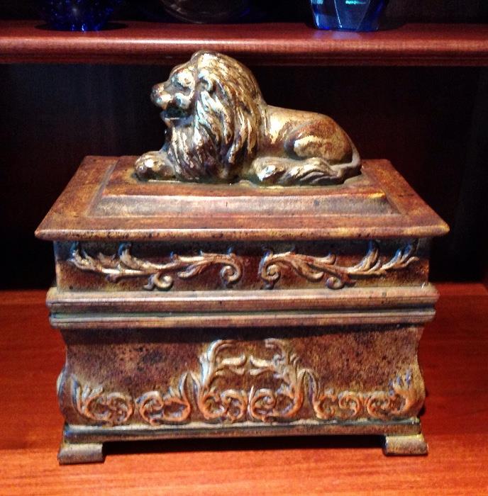 Gold and bronze Lion box 