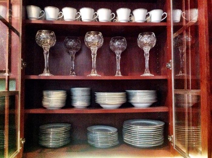 Cabinets full of glassware and fine china 