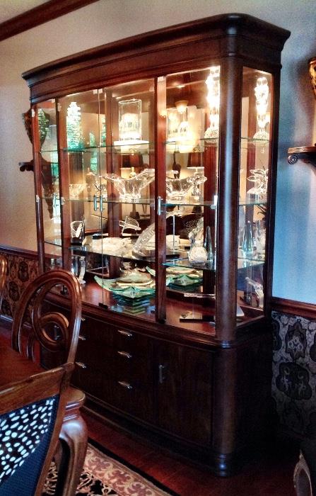 Lighted hutch that matches dining set and buffet 