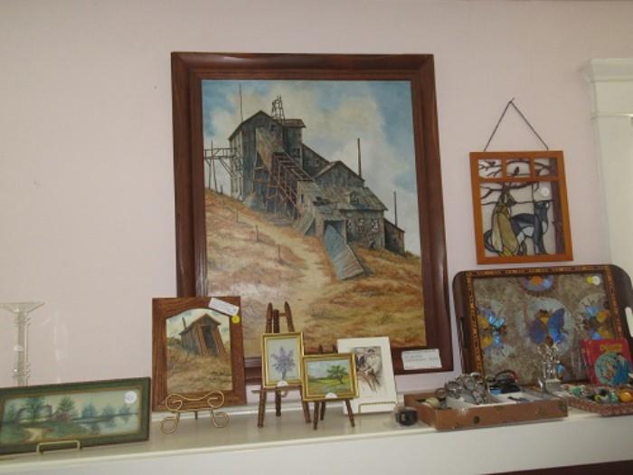  2 Artist Signed Oils Dipicting the Town Of Bodie California These each Have a double Signature font & back