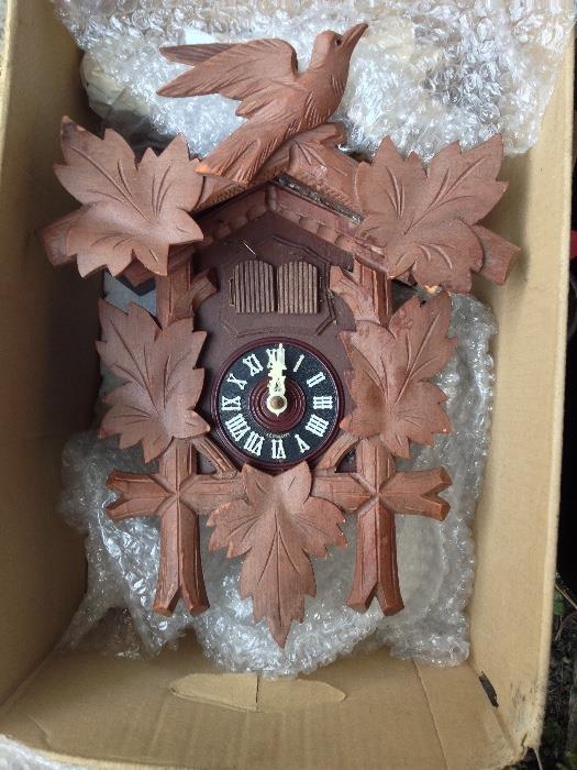 Vintage cuckoo clock from Germany. Never used, anyone with young children does not need to hear the cuckoo. $195.