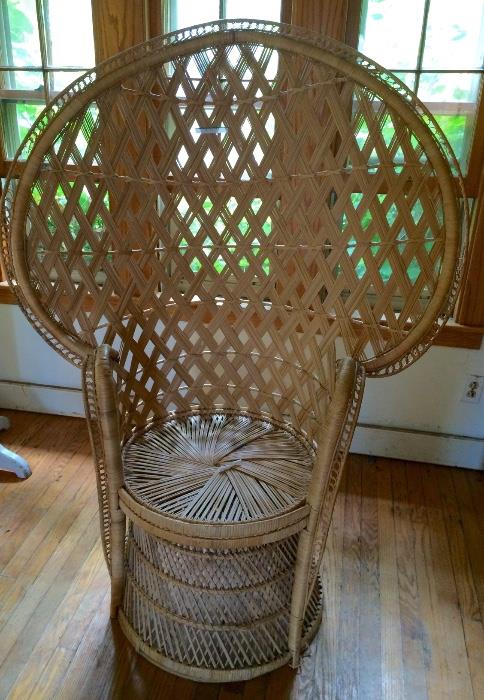 Vintage Rattan peacock Chair in excellent condition.$175.