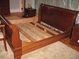 King sized cherry Sleigh bed by Bassett 