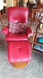 red leather chair