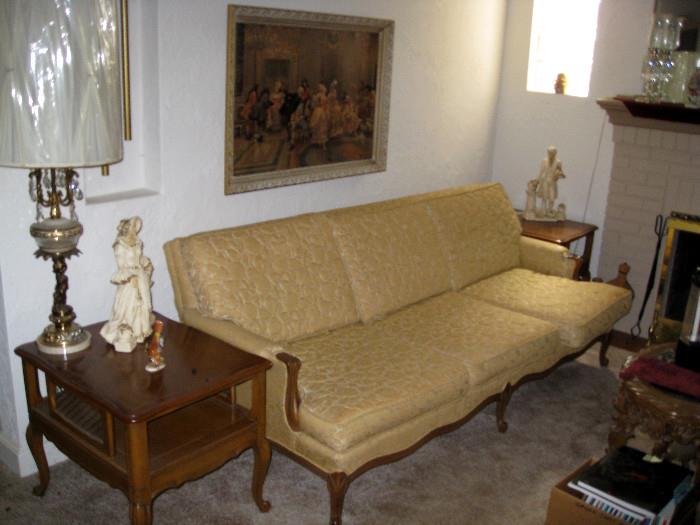 Great Fr Provincial sofa and end tables