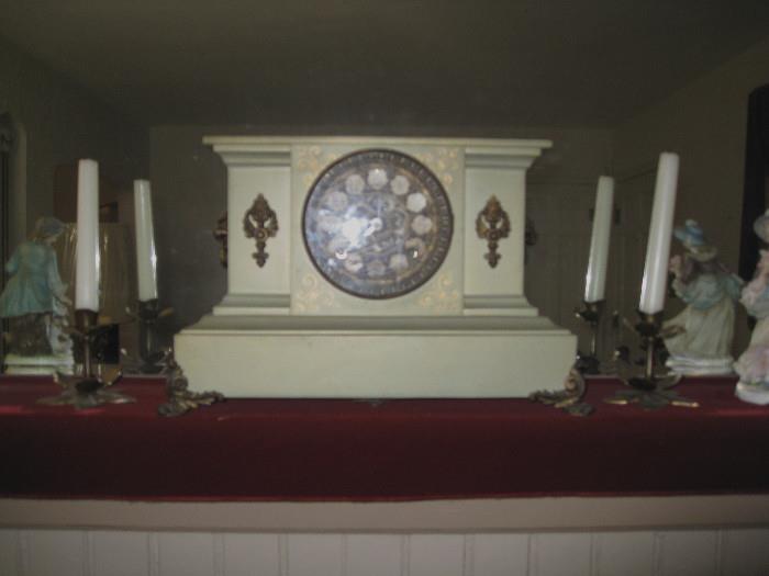 Creamy white mantle clock