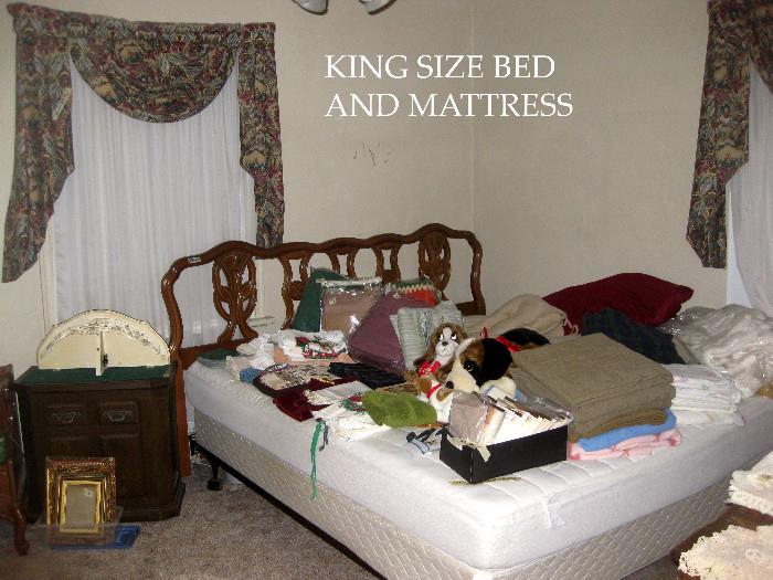 King size bed, mattress set electronic etc
