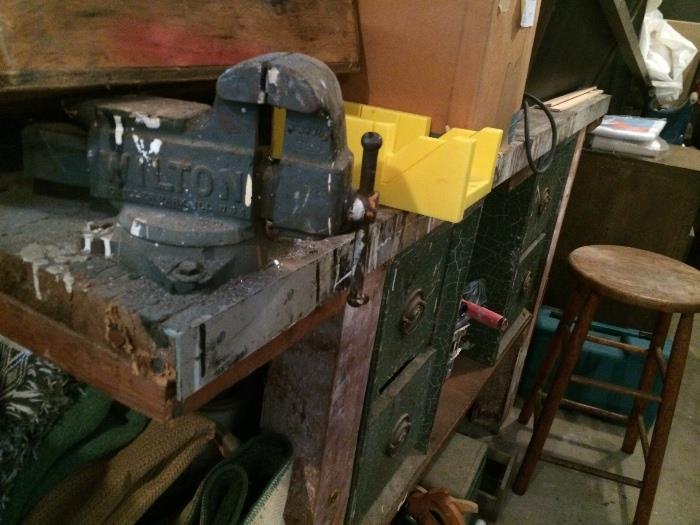 Nice heavy duty work bench made during the 30's/40's