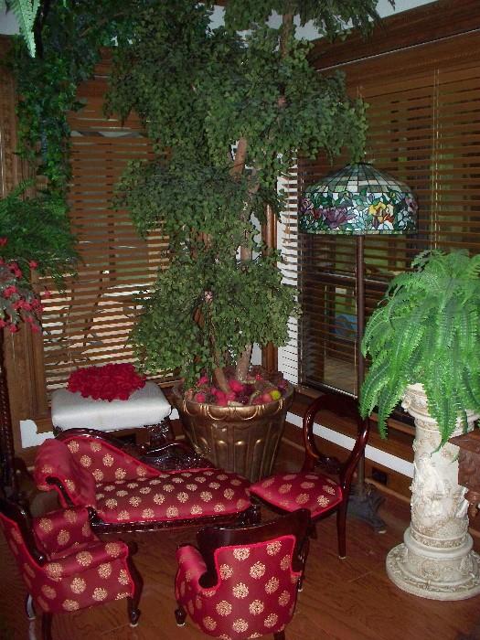 Silk Trees, Tiffany Style Floor Lamp, Doll Furniture